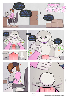 abdominal_bulge anthro big_penis blue_eyes brown_hair chair circumcised clothing comic_panel desk dialogue fantasizing femboy furniture garage genitals glans grinding hair heart_symbol humping leggings legwear male male_penetrating masturbation object_humping office_chair on_chair penetration penile penile_penetration penis pink_clothing pink_eyes pink_shirt pink_topwear plushie plushie_humping plushophilia prodding rabbit_plushie shirt simple_background sitting sitting_on_chair solo speech_bubble standing table tail text title topwear vaginal vein veiny_penis vulva woofyrainshadow woofy_(woofyrainshadow) canid canine canis domestic_dog husky mammal nordic_sled_dog siberian_husky spitz 2025 colored comic digital_drawing_(artwork) digital_media_(artwork) english_text hi_res