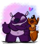 3_fingers 4_arms 4_toes arm_grab bisexual_pride_colors crossed_arms duo eyes_closed feet fingers fur happy head_tuft heart_symbol lgbt_pride multi_arm multi_limb orange_body orange_fur pride_color_background pride_colors pride_heart purple_body purple_fur purple_nose red_nose simple_background size_difference smile standing toes tuft ryuko_rose disney lilo_and_stitch heat_(lilo_and_stitch) kixx_(lilo_and_stitch) alien experiment_(lilo_and_stitch) 2019 absurd_res digital_drawing_(artwork) digital_media_(artwork) hi_res