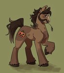 cutie_mark feral food fruit male mutton_chops plant pumpkin solo 69elitegamer69 hasbro my_little_pony autumn_(fuznud) fan_character equid equine horse mammal pony hi_res