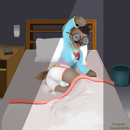 anthro bed bedding bedroom blanket boxer_briefs bulge bulge_from_behind charging_phone clothing dark_room eyewear feathers furniture glasses long_sleeve_shirt looking_at_viewer male male_anthro open_mouth pokeball pokeball_clothing solo tail tail_feathers tired underwear wearing_glasses young young_anthro young_male shamanbr96 nintendo pokemon caper_oleum avian bird great_horned_owl horned_owl owl true_owl 1:1 hi_res