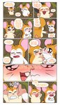 blush cave dialogue embarrassed female feral male smug_face speech_bubble teasing text crushpepper hamtaro_(series) sandy_(hamtaro) stan_(hamtaro) cricetid hamster mammal rodent comic english_text hi_res tagme brother_(lore) brother_and_sister_(lore) sibling_(lore) sister_(lore) twins_(lore)