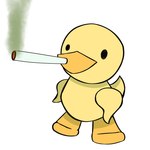 ambiguous_gender beak drugs marijuana smoking solo toony tgh mario_smoking_weed ralsei_smoking_blunt bucky_(tgh) anatid anseriform avian bird duck 1:1 hi_res meme