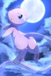 ambiguous_gender blue_eyes butt detailed_background feral floating long_tail looking_back moon open_mouth outside pawpads pupils sky solo tail rumine nintendo pokemon generation_1_pokemon legendary_pokemon mew_(pokemon) pokemon_(species) 2:3 hi_res