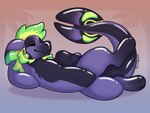 3_toes ambiguous_gender anthro circle_eyebrows eyebrows eyes_closed feet inflatable mane pool_toy purple_body simple_background solo tail toes symrea animate_inanimate living_inflatable manokit 4:3