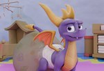 ageplay bodily_fluids clothed clothing diaper feces feral horn infantilism looking_at_viewer male open_mouth purple_body roleplay soiled_diaper soiling solo tail trash_can unclean_diaper used_diaper wearing_diaper wings krafttwerk activision european_mythology mythology spyro_the_dragon spyro dragon mythological_creature mythological_scalie scalie western_dragon 2024 3d_(artwork) blender_(artwork) digital_media_(artwork)
