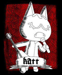 anthro dialogue electric_guitar electronics eyes_closed female guitar microphone musical_instrument name_in_dialogue plucked_string_instrument shadow singing solo string_instrument text rob-posa animal_crossing nintendo katt_(animal_crossing) felid feline mammal english_text