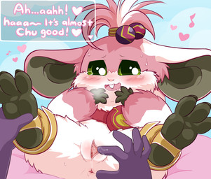 3_toes 4_fingers anus big_ears blush bodily_fluids buckteeth dialogue feet female female_feral feral fingering fingers fur genital_fluids genitals heart_symbol humanoid_hands looking_at_viewer musical_note musical_symbol pink_body pink_fur semi-anthro solo spread_legs spread_vulva spreading sweat symbol tears teeth text toes vaginal vaginal_fingering vaginal_fluids vulva driosawm xenogears chu-chu dotesque_chu-chupolin 2018 english_text