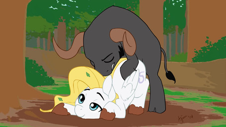 all_fours ass_up balls blonde_hair blue_eyes clenched_teeth cutie_mark doggystyle duo erection eyes_closed feathered_wings feathers female female_penetrated feral feral_on_feral forest from_behind_position fur genitals grass grey_body grey_fur hair hand_on_another's_butt hand_on_butt hooves horn male male/female male_penetrating male_penetrating_female mud outside penetration penis plant sex smile teeth tree white_body white_fur wings ajin hasbro my_little_pony mythology cobalt_tangle fan_character mean_streak bovid bovine cattle equid equine mammal mythological_creature mythological_equine pegasus 16:9 2014 2d_animation animated frame_by_frame hi_res no_sound short_playtime video widescreen