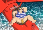 aircraft airplane anthro aviator_cap belly bulge clothed clothing detailed_background eyewear facial_hair feet kemono lying male mustache on_back overweight overweight_male shirt solo sunglasses topwear underwear vehicle water shibaxiao porco_rosso porco_rosso_(character) domestic_pig mammal suid suine sus_(pig) 2023 hi_res