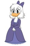 1700s_clothing accessory anthro bow_ribbon breasts clothing dress female french_clothing hair_accessory hair_bow hair_ribbon long_dress noblewoman purple_clothing ribbons solo kinkypeach disney ducktales ducktales_(2017) fan_character marguerite_mallory anatid anseriform avian bird duck absurd_res hi_res