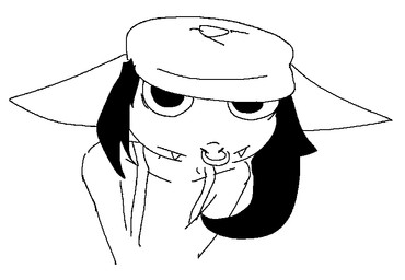 anthro beret clothed clothing eye_contact facial_piercing fangs female flat_chested hair hat headgear headwear looking_at_another looking_at_viewer nose_piercing piercing simple_background solo teeth uglycoal deadlock_(game) valve valve_corporation ivy_(deadlock) gargoyle 2024 black_and_white digital_drawing_(artwork) digital_media_(artwork) monochrome