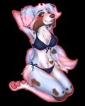 4_toes anthro arm_tuft biped black_eyebrows black_eyeliner black_nose blep blue_body blue_fur blush blush_lines body_blush breasts brown_eyes brown_eyeshadow brown_markings brown_nose brown_spots butt_blush cheek_tuft chest_tuft clothing elbow_tuft eyebrows eyelashes eyeliner eyeshadow facial_markings facial_tuft feet female female_anthro floppy_ears fluffy fluffy_butt fluffy_tail fluffy_thighs folded_ears fur glowing glowing_horn hands_behind_head head_markings heart_(marking) heavy_blush hindpaw horn kneeling light looking_at_viewer makeup markings multicolored_body pawpads paws pink_markings pink_pawpads pink_tongue plantigrade pose presenting pupils simple_background slim smile solo spots spotted_body spotted_fur tail thick_thighs toes tongue tongue_out transparent_background tuft white_body white_fur twinkworshiper8 lexy_(twinkworshiper88) australian_shepherd canid canine canis domestic_dog herding_dog mammal pastoral_dog sheepdog 2025 4:5 alpha_channel colored digital_drawing_(artwork) digital_media_(artwork) hi_res lighting pinup shaded