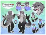 anthro clothed clothing lgbt_pride male null partially_clothed pride_colors solo demibido fresco_(character) fish marine shark absurd_res hi_res model_sheet