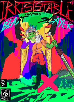 ambiguous_gender anthro blood bodily_fluids bone chair claws clothed clothing crossed_legs duo feathers female feral furniture horn melee_weapon sitting skull solo_focus sword text throne weapon brradett lernie_(brradett) scalie absurd_res colored comic cover cover_art cover_page digital_drawing_(artwork) digital_media_(artwork) english_text hi_res