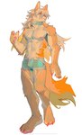 abs anthro barazoku biceps blue_boxers blue_clothing blue_collar blue_underwear boxers_(clothing) clothing collar fur looking_at_viewer male muscular muscular_anthro muscular_male pecs shirtless_anthro shirtless_male solo underwear white_body white_fur yellow_body yellow_fur viosgit canid canine canis mammal wolf 2023 digital_media_(artwork) digital_painting_(artwork) hi_res