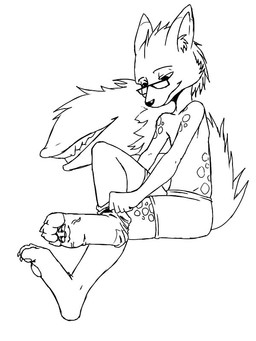 after_transformation anthro claws clothing dominant dominant_male duo eyewear feet female foot_fetish footwear glasses immobile larger_male male male/female mostly_nude_male pawpads paws powerless putting_on_socks size_difference smaller_female sock_fetish stuck_to_foot toes maylynne_long arlo_(furry_companion) may_(maylynne_long) animate_inanimate living_clothing living_sock 3:4 monochrome