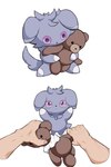 abuse ambiguous_gender anthro bodily_fluids crying destroying_object duo first_person_view hug humanoid_hands looking_at_object mostly_offscreen_character plushie sad semi-anthro simple_background solo solo_focus tears teddy_bear white_background gaypornaficionado nintendo pokemon espurr generation_6_pokemon human mammal pokemon_(species) absurd_res hi_res