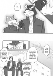 anthro book canid canine canis clothing comic cotton_(artist) dialogue domestic_dog duo english_text fur greyscale male mammal monochrome natsume_(tooboe_bookmark) nitobe text tooboe_bookmark