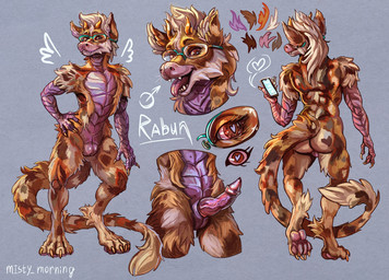 animal_genitalia anthro cloaca cloacal_penis erection eyewear genitals glasses male nude paws penis solo misty_morning mythology dragon mythological_creature mythological_scalie scalie hi_res model_sheet