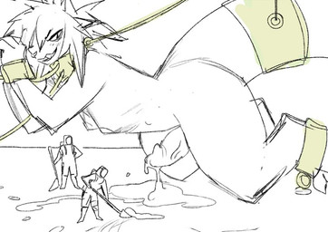 anthro arms_tied bdsm bodily_fluids bondage bound breasts cleaning cum cum_pool ejaculation extreme_size_difference genital_fluids genitals glans grin group gynomorph hair humanoid_genitalia humanoid_penis intersex macro nipples penis ponytail size_difference small_breasts smile solo_focus tail teeth trio vein veiny_penis thorn_paw mythology dragon human mammal mythological_creature mythological_scalie scalie 2020 digital_media_(artwork) monochrome sketch