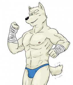 abs anthro bandage biceps black_nose bulge canine clothed clothing dog fangs flexing fur green_eyes grin half-dressed male mammal muscles mysterymanbob nipples one_eye_closed pecs plain_background pose smile solo speedo swimsuit teeth toned topless underwear white_background white_fur wink
Rating: Questionable
Score: 2
User: Pokelova
Date: January 17, 2015 abs anthro bandage biceps black_nose bulge canine clothed clothing dog fangs flexing fur green_eyes grin half-dressed male mammal muscles mysterymanbob nipples one_eye_closed pecs plain_background pose smile solo speedo swimsuit teeth toned topless underwear white_background white_fur wink
Rating: Questionable
Score: 2
User: Pokelova
Date: January 17, 2015