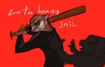 ambiguous_gender anthro attack bat_(object) duo humor male melee_weapon red_background simple_background snarling standing text weapon velow dogelore go_to_horny_jail anon cheems canid canine canis domestic_dog mammal shiba_inu spitz 2021 english_text hi_res meme