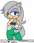 blue_eyes bottomwear butt butt_pose clothed clothing dancing female green_bottomwear green_clothing green_pants looking_at_viewer looking_back pants pose solo tail terrenslks sega sonic_the_hedgehog_(series) fan_character venus_the_hedgehog 2007 2d_animation aliasing animated digital_media_(artwork) loop motion_tweening short_playtime