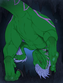ambiguous_gender black_claws blue_body blue_feathers butt cave claws digitigrade feathers featureless_crotch feral glistening glistening_eyes green_body green_eyes head_feathers inside logo looking_through looking_through_legs markings mouth_closed narrowed_eyes neck_markings pubic_boot rear_view sickle_claw solo tail tail_markings thick_tail toe_claws riorix dinosaur dromaeosaurid prehistoric_species reptile scalie theropod 2022 artist_logo dated hi_res