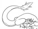 eyes_closed fur horn lying male simple_background sleeping solo tail tail_tuft tuft whiskers white_background rob_pandapants asian_mythology east_asian_mythology mythology baphijmm dragon eastern_dragon mythological_creature mythological_scalie scalie black_and_white monochrome