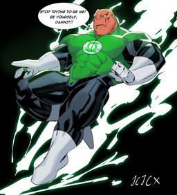 abs anthro biceps big_muscles black_clothing black_skinsuit bodysuit boots bulge clothed clothing footwear gloves green_clothing green_lantern_ring green_skinsuit handwear lightning_bolt male multicolored_bodysuit multicolored_clothing multicolored_skinsuit muscular muscular_anthro muscular_male not_furry pecs ring shoes simple_background skinsuit solo spandex text tight_clothing white_clothing white_gloves white_handwear cxcxxcxxxx dc_comics green_lantern green_lantern_(series) kilowog alien humanoid absurd_res digital_media_(artwork) english_text hi_res