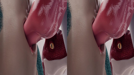 ambiguous_gender anus being_watched blue_body butt female female_penetrated feral genitals green_body group knot_fucking knotting looking_at_another male male/female male_penetrating male_penetrating_female penetration penile penile_penetration penis penis_in_vagina red_body sex simple_background trio vaginal vaginal_penetration vulva nitrouscascade dinosaur interceptor mammal prehistoric_species reptile saurischian scalie theropod 16:9 3d_(artwork) 3d_animation animated blender_(artwork) digital_media_(artwork) hi_res loop no_sound short_playtime side_by_side_stereogram stereogram video widescreen