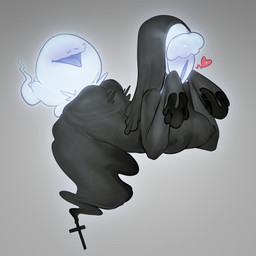 ambiguous_penetration balls big_breasts big_butt blush breasts butt clothed clothing cross duo erect_nipples eyes_closed female female_penetrated floating genitals gradient_background habit hair hair_over_eyes heart_symbol legless male male/female male_penetrating male_penetrating_female nipple_outline nipples not_furry nun open_mouth open_smile oversized_clothing penetration sex simple_background smile veil wide_hips derek_hetrick sister_agnes_(derek_hetrick) ghost humanoid monster monstrous_humanoid spirit 1:1 2021
