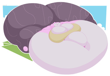 anthro belly big_belly big_breasts big_butt big_cheeks black_bottomwear black_clothing black_nose black_pants black_sclera black_yoga_pants blobby blue_sky bottomwear bra breasts buckteeth butt chubby_cheeks clothing cloud deep_navel fat_rolls female grass grey_body hair huge_belly huge_breasts huge_butt huge_cheeks huge_thighs hyper hyper_belly hyper_breasts hyper_butt hyper_cheeks hyper_thighs immobile morbidly_obese morbidly_obese_anthro morbidly_obese_female multicolored_body navel obese obese_anthro obese_female outline outside overweight overweight_anthro overweight_female pants pink_body pink_ears pink_hair pink_tail plant simple_background sitting sky smile solo sports_bra sunken_limbs tail tan_bra tan_clothing tan_sports_bra tan_underwear teeth thick_thighs three-quarter_view tight_clothing two_tone_body underwear white_background white_eyes white_outline yoga_pants doublecatte susie_(reathe) mammal rodent sciurid tree_squirrel 2026 absurd_res cel_shading colored digital_media_(artwork) hi_res shaded signature