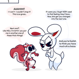anthro clothed clothing dialogue diaper diaper_only feces fur male open_mouth pooping simple_background soiled_diaper soiling soiling_diaper speech_bubble tail text topless unclean_diaper used_diaper using_diaper wearing_diaper white_background white_body vladigaunt chikn_nuggit hawt_saus_(chikn_nuggit) iscream_(chikn_nuggit) lagomorph leporid mammal rabbit rodent sciurid tree_squirrel 1:1 comic digital_media_(artwork) english_text hi_res nonbinary_(lore)