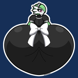 anthro big_butt butt clothing female gardenia_voir huge_butt hyper hyper_butt looking_at_viewer looking_back looking_back_at_viewer maid_uniform solo uniform wide_hips zerosenpie nintendo pokemon gardevoir generation_3_pokemon pokemon_(species) alpha_channel hi_res