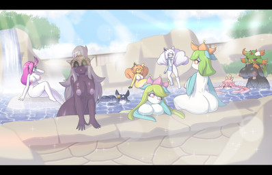 anthro areola big_breasts big_butt black_border border breasts butt female group hot_spring nipples nude palmorph partially_submerged pokemorph steam thick_thighs water wide_hips luckerabbit6 nintendo palworld pocketpair pokemon alolan_form alolan_vulpix ancient_pokemon flutter_mane generation_1_pokemon generation_5_pokemon generation_7_pokemon generation_9_pokemon gloopie humanoid lilligant mareanie minior minior_(meteor_form) pal_(species) paradox_pokemon pokemon_(species) regional_form_(pokemon) shiny_pokemon vulpix absurd_res character_request hi_res