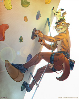 abs anthro anus areola athletic athletic_anthro athletic_male backsack balls biped blue_clothing blue_footwear blue_shoes brown_areola brown_body brown_eyes butt casual_exposure claws climbing climbing_harness climbing_rope climbing_wall climbing_wall_(structure) clothing countershade_face countershade_hands countershade_neck countershade_tail countershade_torso countershading ear_piercing ear_ring finger_claws fingers footwear footwear_only genitals grin humanoid_genitalia humanoid_hands low-angle_view male mostly_nude mostly_nude_anthro mostly_nude_male multicolored_body one_eye_closed otter_tail pecs perineum piercing plantigrade ring_piercing shoes shoes_only slim slim_anthro slim_male small_balls smile solo tail tan_balls tan_body tan_countershading tan_perineum text tight_balls two_tone_body whiskers white_claws white_sclera hotsatyr nintendo pokemon generation_7_pokemon mammal mimikyu mustelid otter pokemon_(species) digital_media_(artwork) english_text full-length_portrait portrait