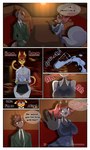 7_panel_comic anthro big_breasts booth_seating breasts dialogue female group horn male necktie restaurant spill spilled_drink spilled_liquid spilling spilling_drink text trio tuti waiter waitress_uniform tutifruti_(artist) mythology order_compulsive_(character) piña domestic_cat equid equine felid feline felis mammal mythological_creature mythological_equine rodent sciurid tree_squirrel unicorn absurd_res comic english_text hi_res