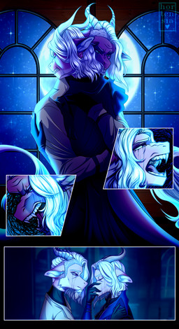 anthro beard bodily_fluids clothed clothing coat crying duo ears_down facial_hair fangs female fully_clothed fur gloves hair hand_on_face handwear hug inside looking_at_another looking_down male moon night open_mouth pink_body pink_eyes pivoted_ears screaming star tail tears teeth topwear white_hair window hortensia_(artist) mythology alen_(saren662) eiris_(saren662) dragon furred_dragon furred_scalie mythological_creature mythological_scalie scalie absurd_res comic hi_res brother_(lore) brother_and_sister_(lore) sibling_(lore) sister_(lore) twins_(lore)