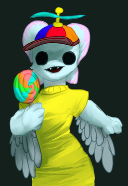 ambiguous_gender anthro black_eyes blue_body blue_scales candy clothing dessert feathers food hat headgear headwear holding_object lollipop propeller_hat scales simple_background smile solo yellow_clothing just_dryvern mythology gleebus_(just_dryvern) dragon feathered_dragon feathered_scalie mythological_creature mythological_scalie scalie digital_drawing_(artwork) digital_media_(artwork) line_art shaded