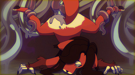 anal anal_penetration anthro anthro_penetrated ass_up biped brown_hair claws digitigrade female female_anthro female_penetrated finger_claws fur hair hair_over_eye multicolored_body multicolored_fur orange_body orange_fur paws penetration restrained restrained_by_tentacles solo spread_legs spreading tail tail_motion tailwag tan_body tan_fur tentacle_in_ass tentacle_penetration tentacles hehel jamie_(novaduskpaw) canid canine fox mammal 2025 2d_animation animated digital_media_(artwork) frame_by_frame