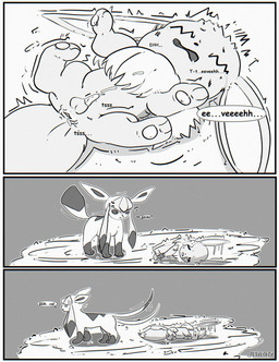 after_sex anus balls bodily_fluids crying cum cum_in_ass cum_inside dizzy_eyes dominant dominant_female duo ejaculation female female_dominating_male feral forced frozen fur genital_fluids genitals lying male male/female male_penetrated on_back paralysis pawpads paws penetration penis smile snow spread_legs spreading submissive submissive_male tears lea_stellaria nintendo pokemon eevee eeveelution generation_1_pokemon generation_4_pokemon glaceon pokemon_(species) hi_res
