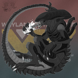 ambiguous_gender black_body black_exoskeleton cheek_window claws dorsal_tubes drinking exoskeleton eyeless glass long_tail milk open_mouth open_smile side_view smile solo tail kibacreations alien_(franchise) alien xenomorph 1:1 hi_res