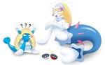 alternative_fashion blonde_hair blush breasts busty_feral clown_nose covering covering_breasts covering_self duo embarrassed eyes_closed female feral flapper hair implied_transformation navel open_mouth pokeball question_mark simple_background spikes starfish_(accessory) surprised_expression white_background joyvell nintendo pokemon lillie_(pokemon) lusamine_(pokemon) asterozoan brionne echinoderm generation_7_pokemon mammal marine pinniped pokemon_(species) primarina starfish absurd_res hi_res daughter_(lore) mother_(lore) mother_and_child_(lore) mother_and_daughter_(lore) parent_(lore) parent_and_child_(lore) parent_and_daughter_(lore)