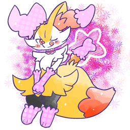 ambiguous_anthro ambiguous_gender anthro biped blush blush_stickers choker closed_smile clothed clothed_ambiguous clothed_anthro clothing digitigrade dipstick_tail food front_view gloves hands_together handwear jewelry legwear licking licking_lips looking_at_viewer markings mouth_closed necklace object_in_tail one_eye_closed shrimp_(food) simple_background smile snout solo standing star_polygon stockings tail tail_markings tongue tongue_out unusual_clothing wink winking_at_viewer annyui0611 nintendo pokemon braixen canid generation_6_pokemon mammal pokemon_(species) 1:1 2024 digital_drawing_(artwork) digital_media_(artwork) full-length_portrait hi_res japanese_description portrait translated_description