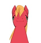 blonde_hair blursed_image feral freckles front_facing fur green_eyes hair looking_at_viewer male red_body red_fur simple_background solo white_background aztrial friendship_is_magic hasbro my_little_pony big_macintosh_(mlp) earth_pony equid equine horse mammal pony hi_res portrait