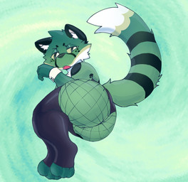ambiguous_gender annoyed anthro big_butt butt butt_focus cheek_tuft clothing cuffs_(clothing) disgust facial_tuft fishnet_clothing fluffy fluffy_tail fur green_background green_body green_fur huge_butt legwear looking_at_viewer looking_down looking_down_at_viewer markings panties raised_tail simple_background solo spots spotted_body spotted_fur tail thigh_highs tuft underwear ckyu57 cheetah felid feline mammal hi_res