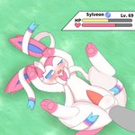 anal anal_penetration anus balls blush feral feral_penetrated genitals male male/male male_penetrated open_mouth penetration penis pink_penis ribbons simple_background solo_focus rael nintendo pokemon eeveelution generation_6_pokemon pokemon_(species) sylveon 1:1 hi_res