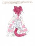 alternative_fashion animal_humanoid animal_tail clothing digital_drawing_(artwork) digital_media_(artwork) dress frilly full-length_portrait humanoid j-fashion japanese_text komilk lolita_(fashion) mia_(komilk) portrait rear_view solo sweet_lolita text translation_request