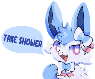 :3 accessory ambiguous_gender blue_body blue_fur bow_ribbon cheek_tuft chest_tuft dialogue facial_tuft feral fur hair_accessory hair_bow hair_ribbon looking_at_viewer multicolored_body open_mouth paws purple_eyes quadruped ribbons ribbons_(anatomy) simple_background solo speech_bubble talking_to_viewer tuft two_tone_body white_background white_body white_fur apolozorua nintendo pokemon eeveelution generation_6_pokemon pokemon_(species) shiny_pokemon sylveon hi_res